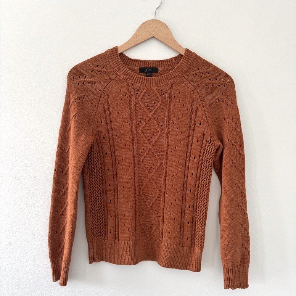 J.Crew Sienna Orange Knit Cotton Sweater XXS